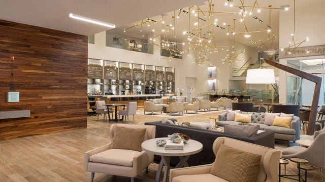 Modern conference room at DoubleTree by Hilton, ideal for networking events and meetings.