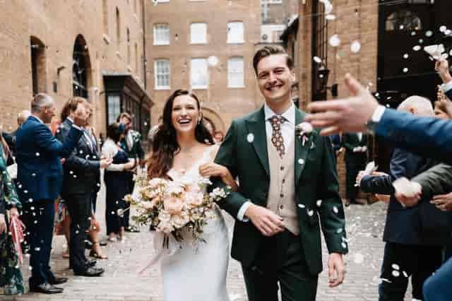 Wedding confetti exit, Porter Tun Brewery