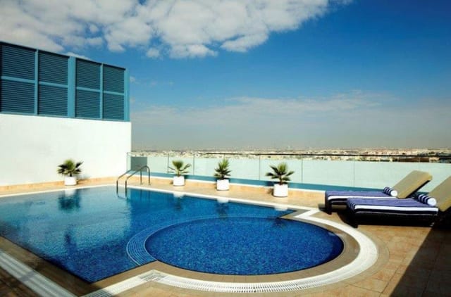 Rooftop pool at BLU Oasis, ideal for upscale events and sunset receptions.