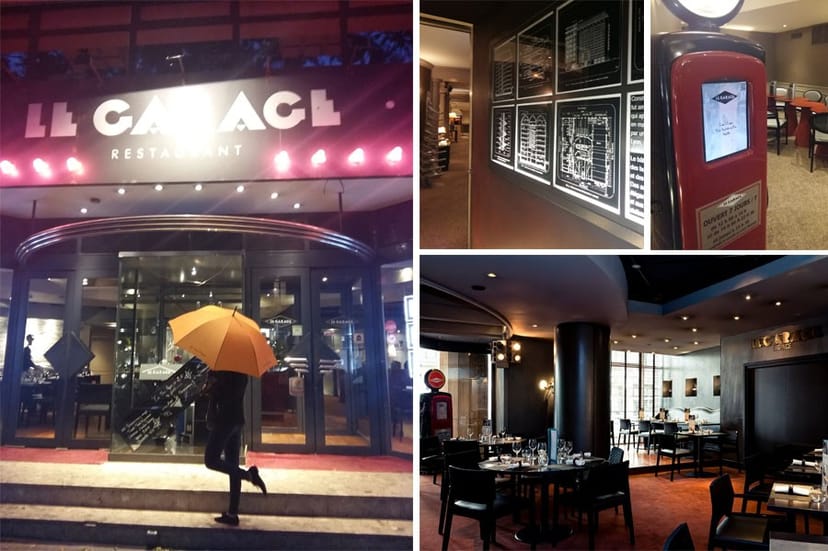 Elegant Le Garage Restaurant venue with vintage booth for events and meetings.