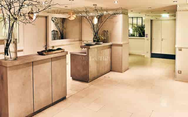 Elegant entrance of Salon Marceau, perfect for corporate events and meetings.