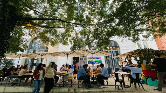 Café-Restaurant outdoor event space at Musée des Beaux-Arts, ideal for networking and gatherings.
