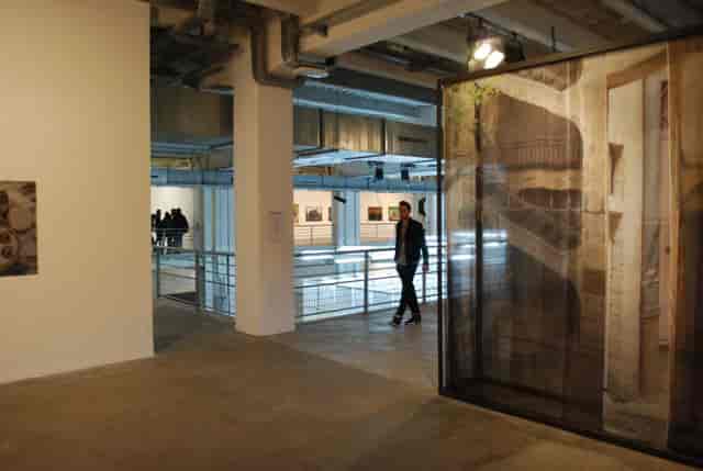 Modern art museum event space with unique architecture for exhibitions and gatherings.