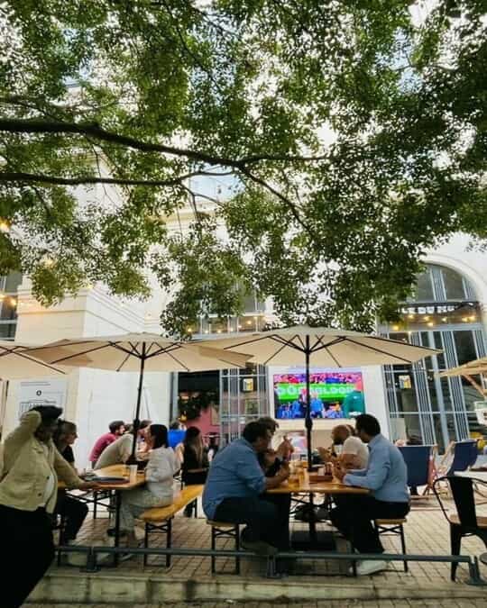 Outdoor event space at Musée d'Art Contemporain de Lyon, perfect for social gatherings and meetings.