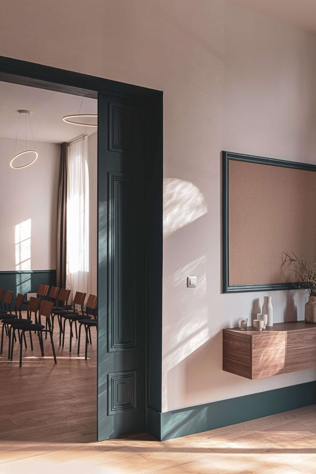 Alt tag: "Contemporary meeting space with natural light at Salle Le Grand Salon, ideal for workshops."