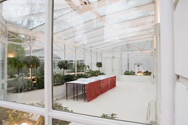 La Serre greenhouse in Château de Montchat, perfect for elegant events and receptions.