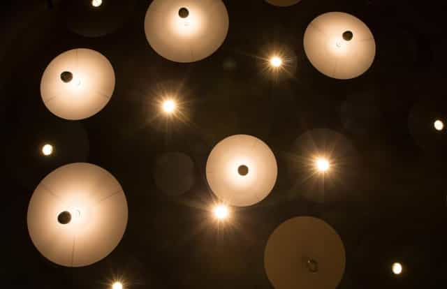 Ian Wark Theatre, Shine Dome, stylish overhead lights, ideal for events.
