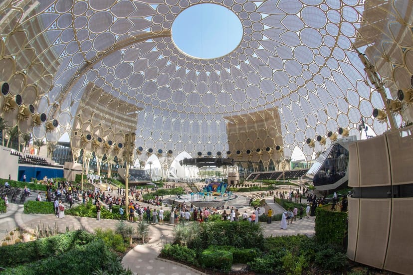 Al Wasl Plaza in Expo City Dubai, showcasing intricate architecture for events.
