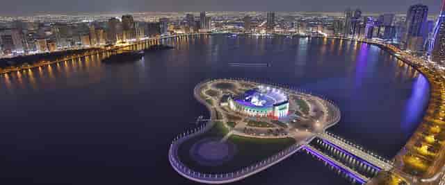 Amphitheatre at Al Majaz, stunning waterfront venue for upscale events and gatherings.