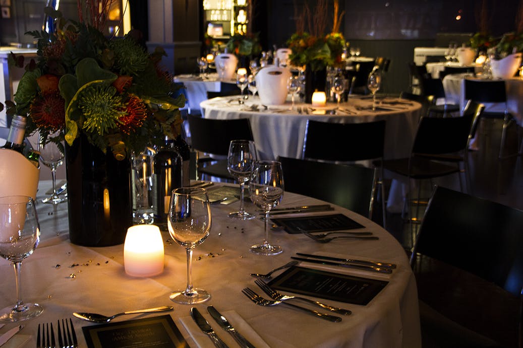 Elegant dining setup at ABO Lounge, All Bar One - The O2 for corporate events and celebrations.