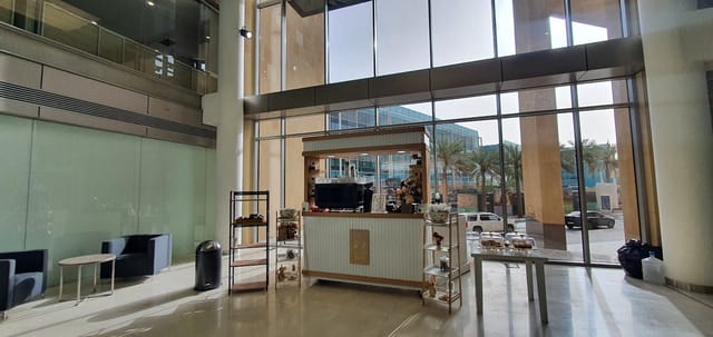 Media Center, Royal Commission for Riyadh City, modern event space with coffee station.