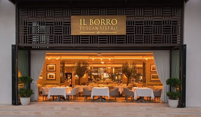 "Stylish bistro setting at Il Borro for upscale gatherings and intimate events."
