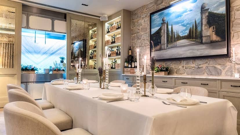 Elegant private dining room at Il Borro for intimate corporate dinners and upscale events.