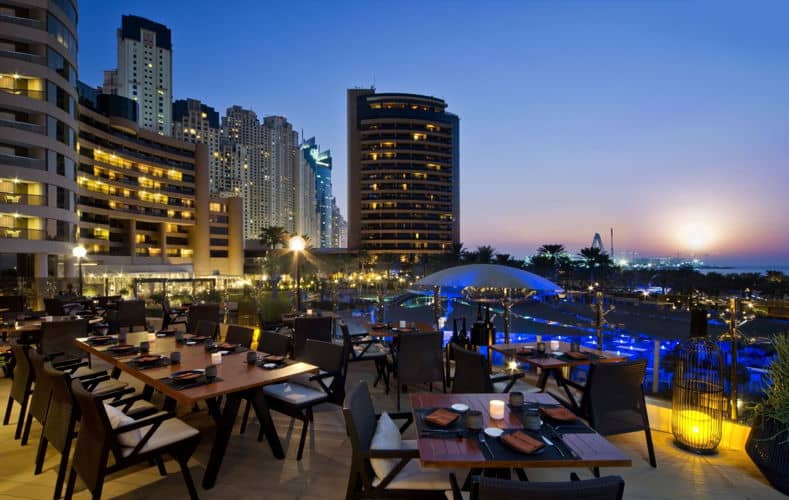 Stylish outdoor dining at Zengo, ideal for upscale dinners and networking events.