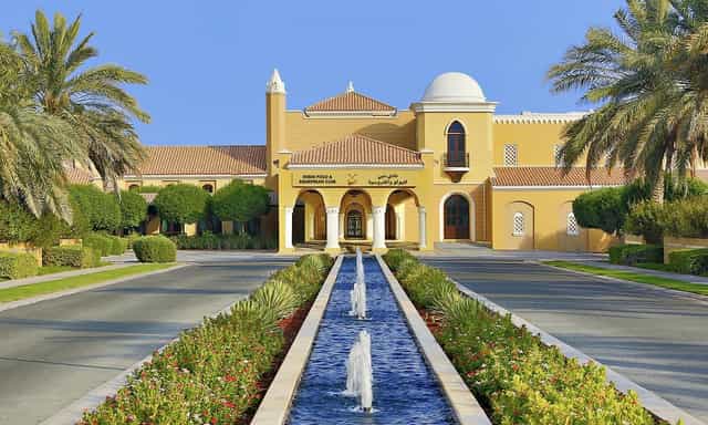 Elegant venue entrance at Dubai Polo Club, perfect for corporate events and social functions.