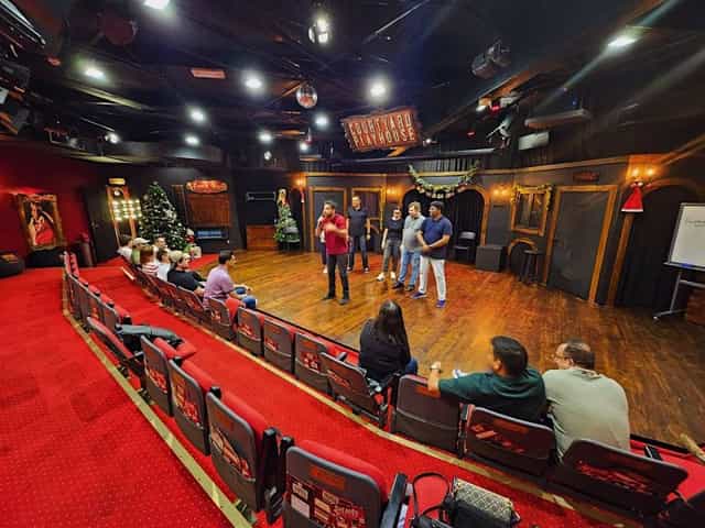 Spacious Main Auditorium at Courtyard Playhouse, ideal for corporate team-building workshops.
