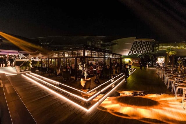 Soho Garden night club, elegantly lit outdoor venue for upscale events and gatherings.