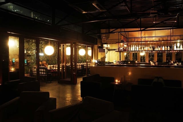 Chic Main Bar Area in 365 Eco Bar, ideal for intimate gatherings and cocktail receptions.