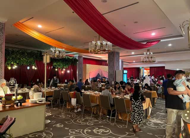 Aria Ballroom banquet setup with elegant decor, perfect for networking events.