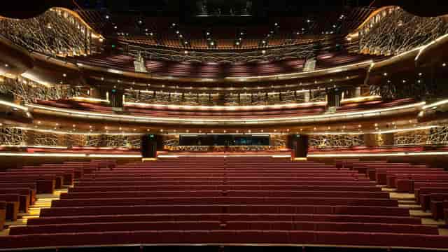 Dubai Opera auditorium with tiered seating, ideal for events and conferences.