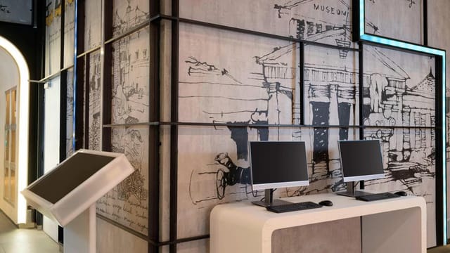 Modern event space with artistic wall graphics at Aloft Jakarta Wahid Hasyim for meetings.