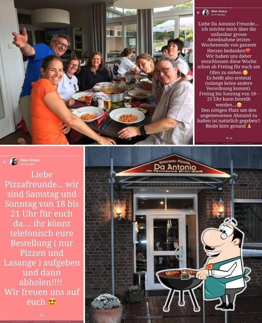 Colleagues enjoying a meal at Ristorante Da Antonio, perfect for networking events.