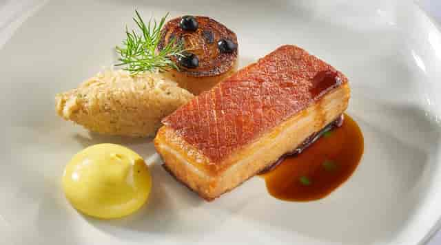 Gourmet dish in The Saddle Room, perfect for corporate events and gala dinners.