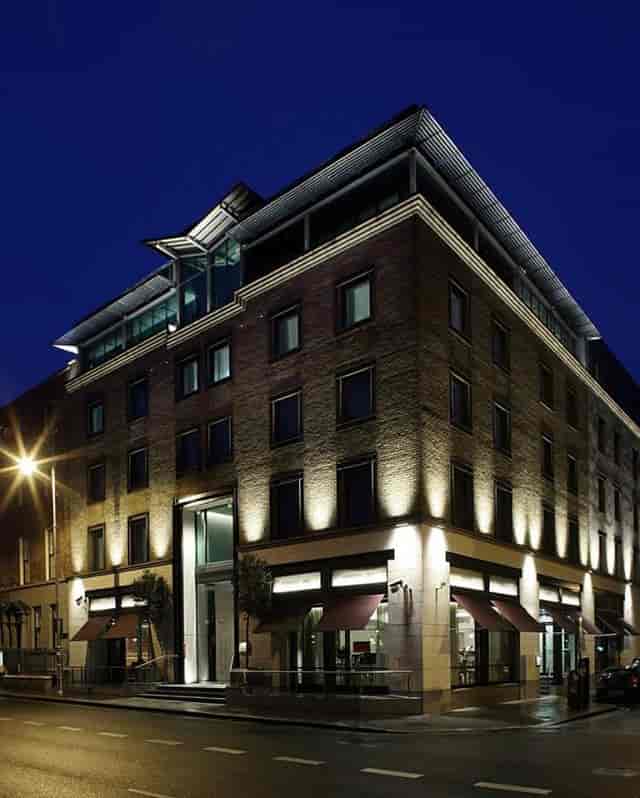 Modern Morrison Hotel Dublin exterior, sleek design ideal for events and gatherings.