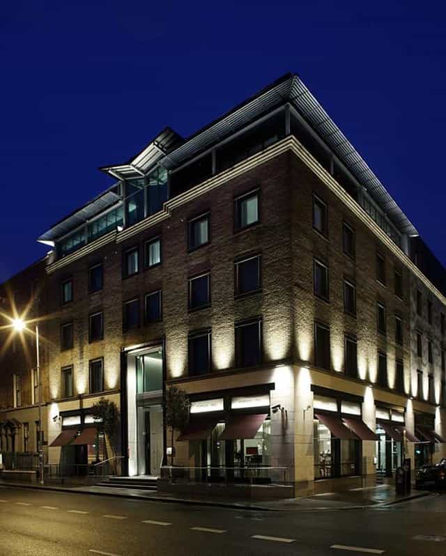 Modern Morrison Hotel Dublin exterior, sleek design ideal for events and gatherings.