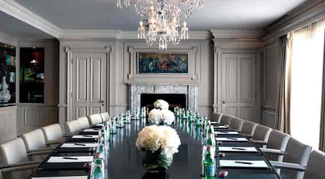 Kildare Westbury Hotel boardroom, luxury chandelier, executive meeting event