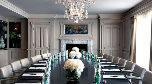 Kildare Westbury Hotel boardroom, luxury chandelier, executive meeting event