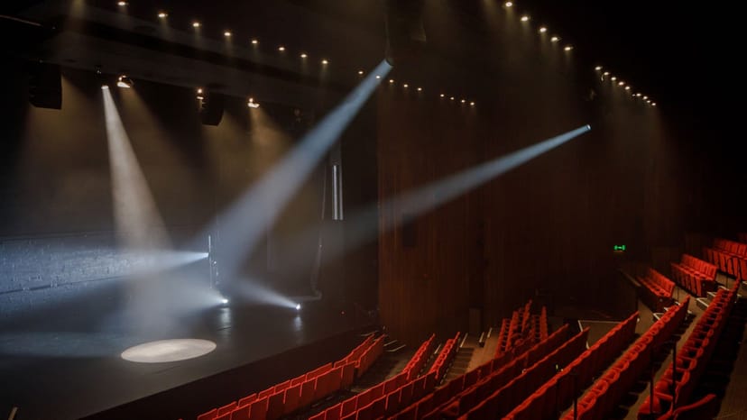 Main Stage at Abbey Theatre, spotlighted for presentations and performances.