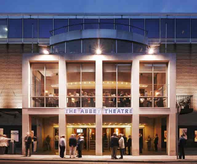 Abbey Theatre's modern facade, ideal for engaging corporate events and performances.