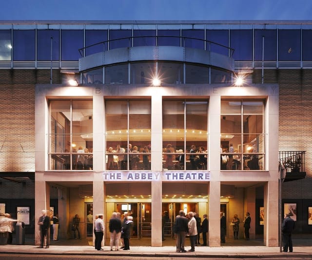 Abbey Theatre's modern facade, ideal for engaging corporate events and performances.