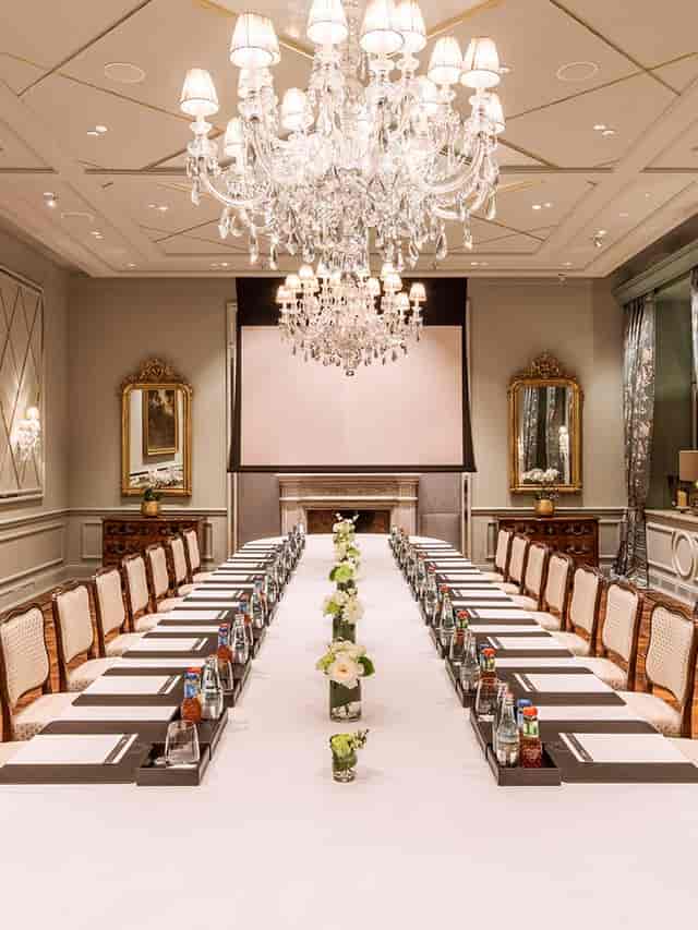 Luxury boardroom meeting event, hotel, projection screen