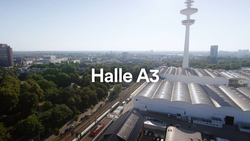 Halle A3 venue, spacious exterior with tower, perfect for conferences and trade shows.