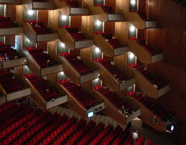Hamburg Opera tiered seating, red box seats, opera, concert