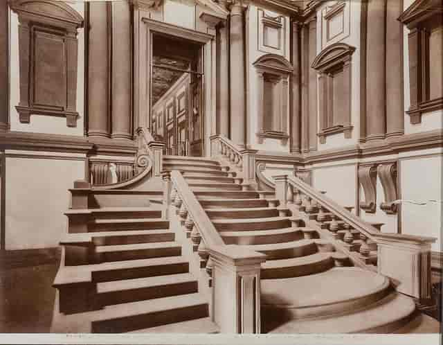 Michelangelo und Vasari, Treppe ins ...