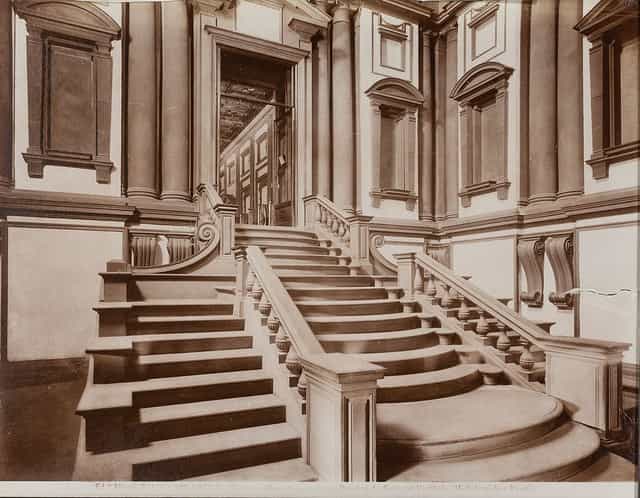 Michelangelo und Vasari, Treppe ins ...