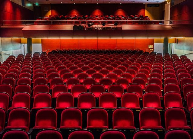 Red Altonaer Theater seating, keynote, product launch