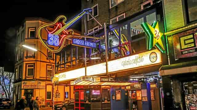 Prinzenbar Docks neon guitar, live music, event venue