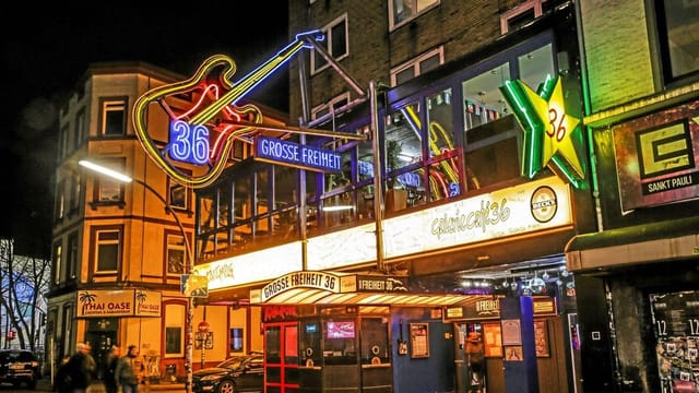Prinzenbar Docks neon guitar, live music, event venue
