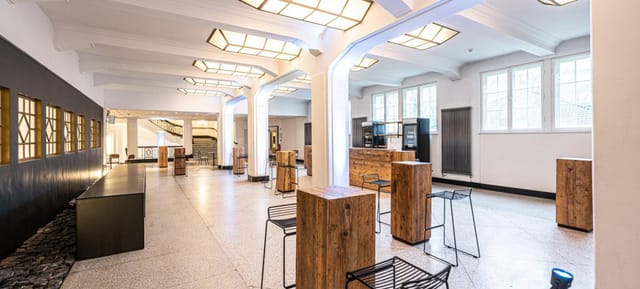 White Hall foyer, modern event space, networking, cocktail hour