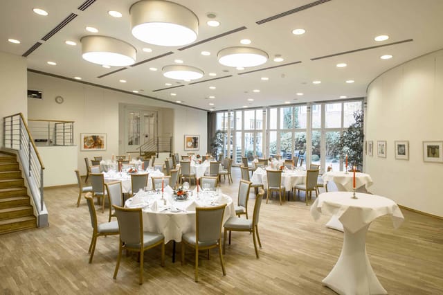 Jugendstilsaal Hamburg banquet event hybrid seating