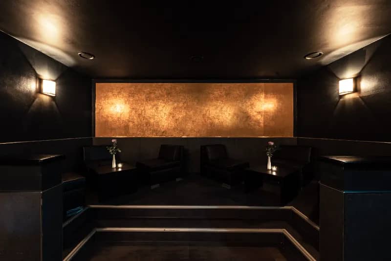 Luxurious VIP lounge, tiered seating, event reception, private party