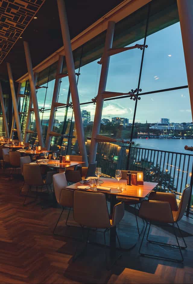 Heritage Hamburg waterfront event space dining