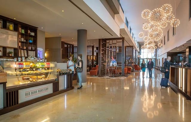 Clayton Dublin hotel lobby, modern seating, business events