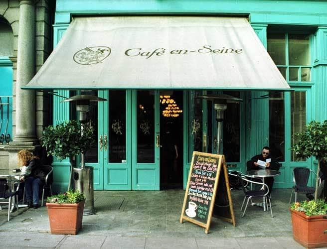 Café en Seine networking event, European charm, outdoor seating