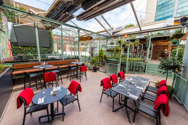 Harcourt beer garden, modern, outdoor event venue