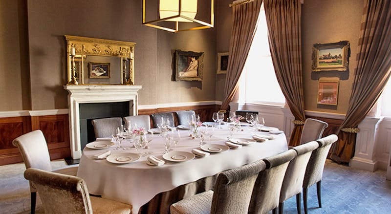 Elegant private dining room at The Merrion Hotel, perfect for sophisticated events and dinners.